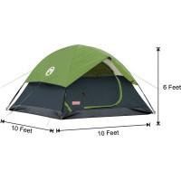 COLEMAN Sundome 6 Person Tent - For 6 People Size: 10 Feet X 10 Feet : Centre Height 6 Feet(Green- Black)